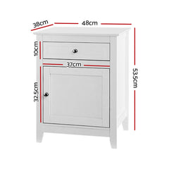 Artiss Bedside Tables Side Table Drawers Nightstand White Chez Guru