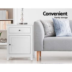 Artiss Bedside Tables Side Table Drawers Nightstand White Chez Guru