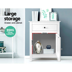Artiss Bedside Tables Side Table Drawers Nightstand White Chez Guru