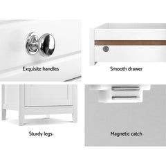 Artiss Bedside Tables Side Table Drawers Nightstand White Chez Guru