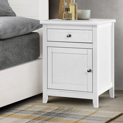 Artiss Bedside Tables Side Table Drawers Nightstand White Chez Guru