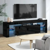 Artiss Entertainment Unit TV Cabinet LED 160cm Black Elo - Chez Guru