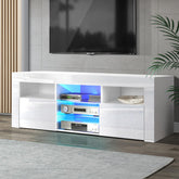 Artiss Entertainment Unit TV Cabinet LED 145cm White Angus Chez Guru