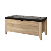 Artiss Storage Ottoman Blanket Box Leather Oak - Chez Guru