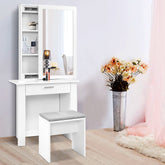 Artiss Dressing Table Stool Set Sliding Mirror White Demi Chez Guru