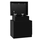 Artiss Bedside Table 2 Drawers Lift-up Storage - COLEY Black Chez Guru
