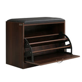 Artiss Shoe Rack Cabinet Bench15 Pairs Walnut Kyla Chez Guru
