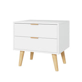 Artiss Bedside Table 2 Drawers - White Chez Guru