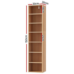 Artiss Bookshelf 7 Tiers MILO Pine Chez Guru