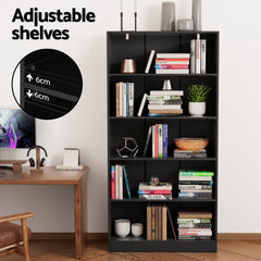 Artiss Bookshelf 5 Tiers ANTON Black Chez Guru
