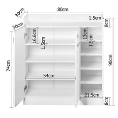 Artiss Shoe Rack Cabinet 21 Pairs Adjustable Shelves White Clair Chez Guru