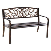 Gardeon Outdoor Garden Bench Seat Steel Outdoor Furniture 3 Seater Park Bronze Chez Guru