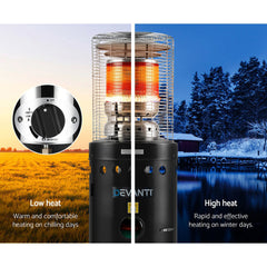 Devanti Outdoor Gas Patio Heater Black Chez Guru