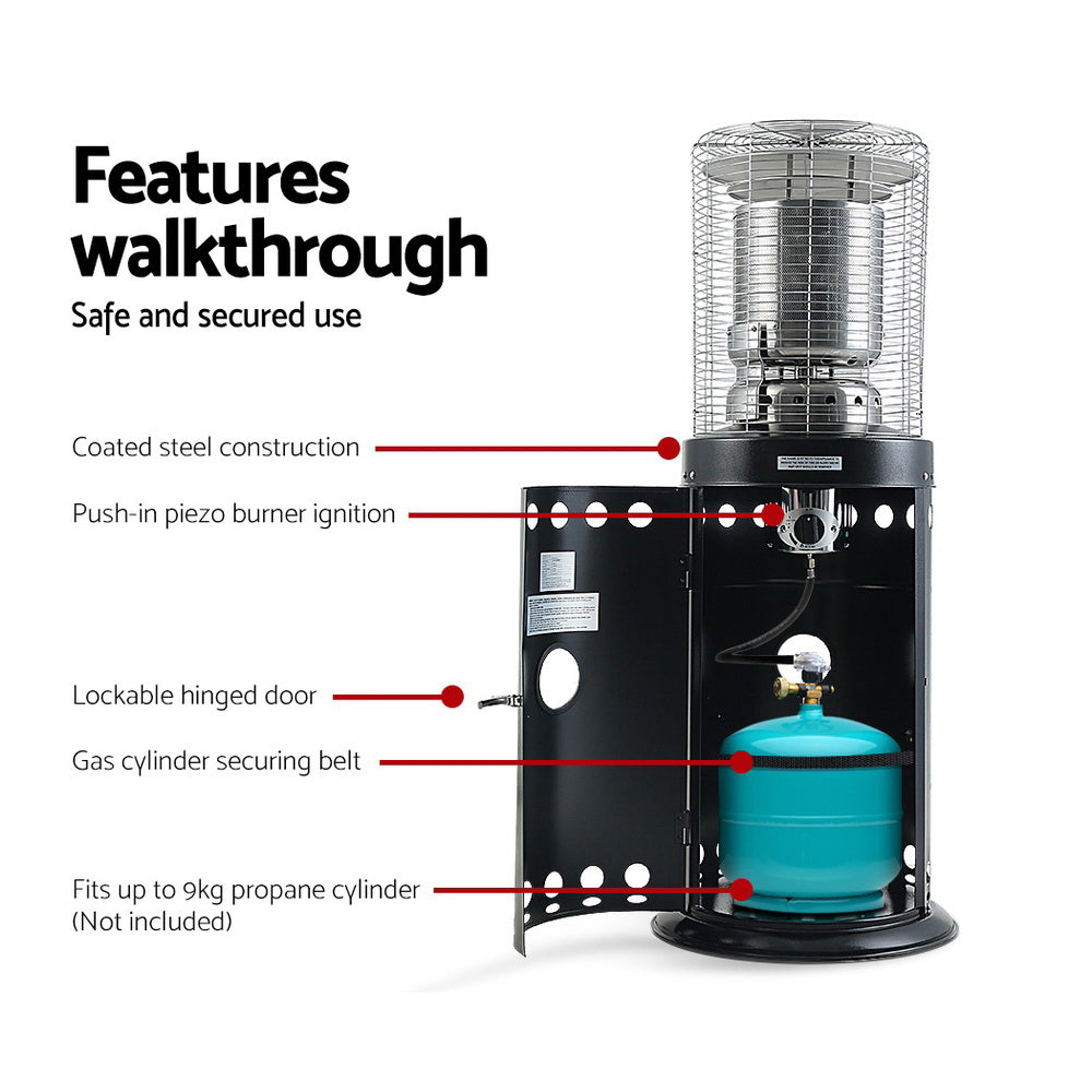 Devanti Outdoor Gas Patio Heater Black Chez Guru