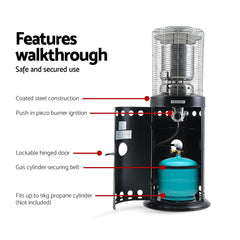 Devanti Outdoor Gas Patio Heater Black Chez Guru
