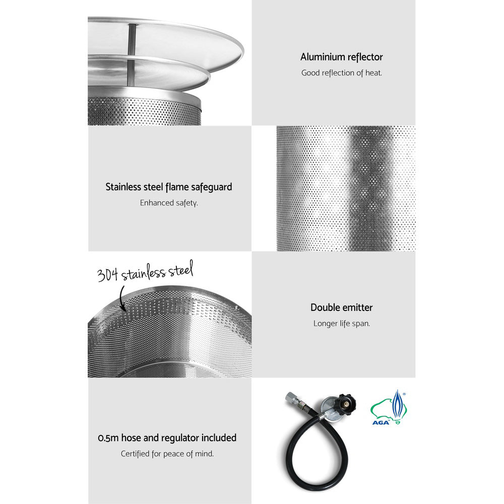 Devanti Outdoor Gas Patio Heater Black Chez Guru