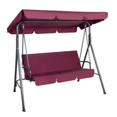 Gardeon Outdoor Swing Chair Garden Bench Furniture Canopy 3 Seater Wine Red Chez Guru