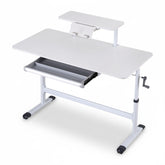 Artiss Manual Standing Desk Height Adjustable Workstation Computer Desks Study 120CM White