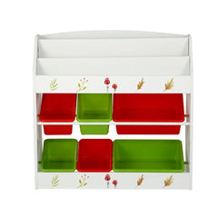 Keezi 3 Tiers Kids Bookshelf Storage Children Bookcase Toy Box Organiser Rack 6 Bins
