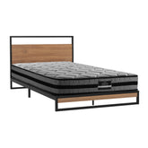 Artiss King Single Metal & Wood Platform Bed Frame with Mattress