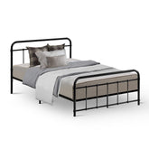Artiss Bed Frame Metal Bed Frame LEO - King Single(Black) Chez Guru