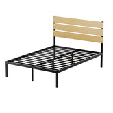 Artiss Bed Frame Double Size Metal Base Mattress Platform Foundation Black PAULA Chez Guru
