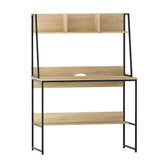 Artiss Computer Desk Bookshelf Storage 100CM Oak Chez Guru
