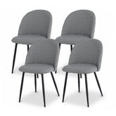 Artiss Dining Chairs Set of 4 Linen Solid Curved Houndstooth