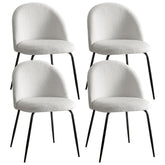 Artiss Dining Chairs Set of 4 Sherpa Boucle White
