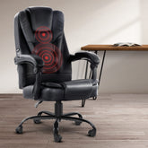 Artiss 2 Point Massage Office Chair PU Leather Black Chez Guru
