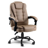 Artiss 2 Point Massage Office Chair PU Leather Espresso Chez Guru