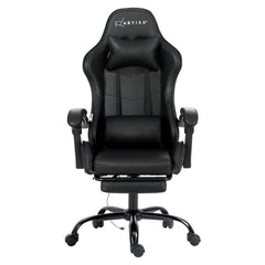 Artiss 2 Point Massage Gaming Office Chair Footrest Black Chez Guru