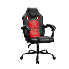 Artiss 2 Point Massage Gaming Office Chair PU Leather Red Chez Guru