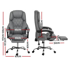 Artiss Executive Office Chair Footrest Grey Chez Guru
