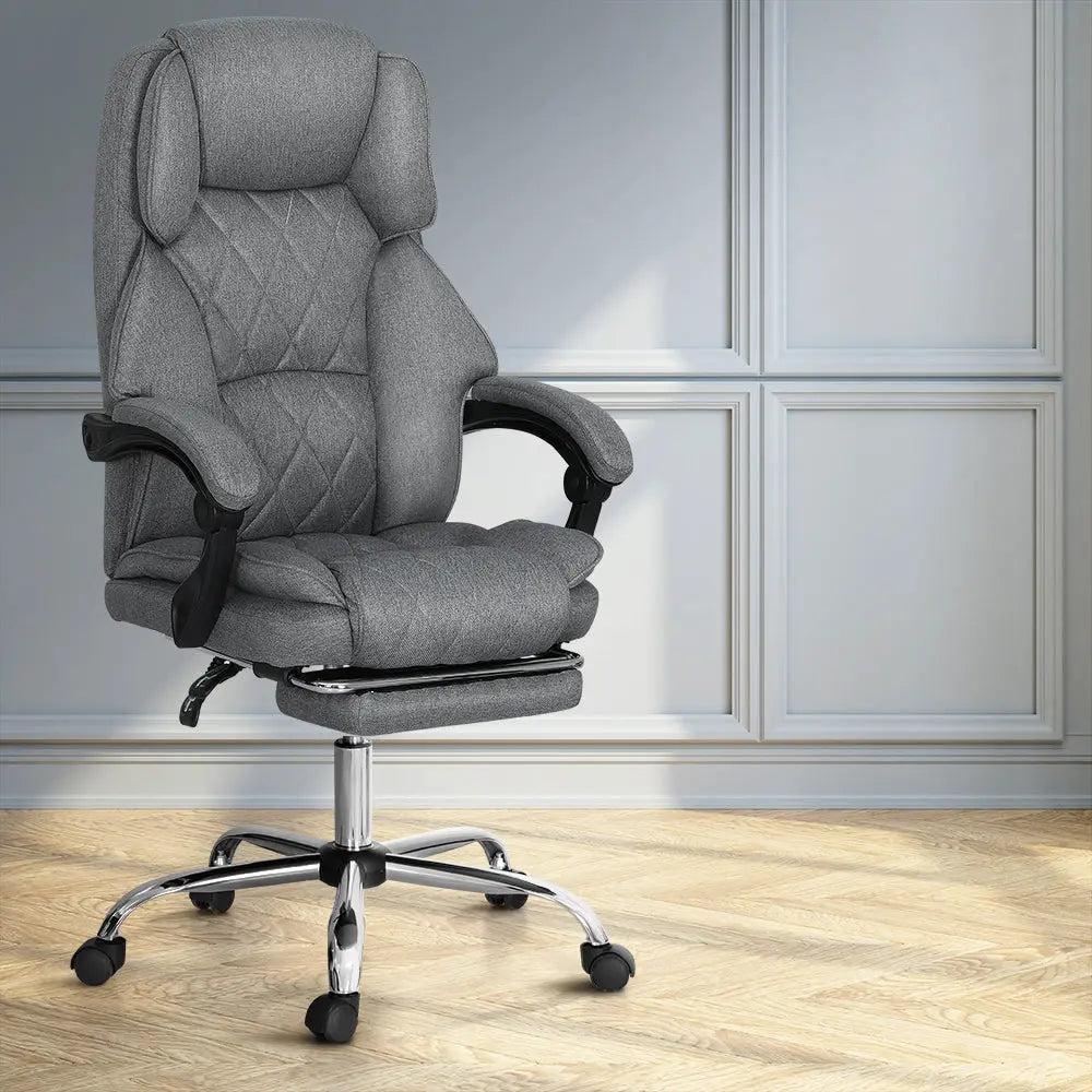 Artiss Executive Office Chair Footrest Grey Chez Guru