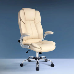 Artiss Executive Office Chair Leather Tilt Beige Chez Guru