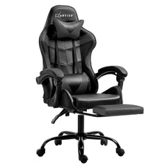 Artiss Gaming Office Chair Executive Computer Leather Chairs Footrest Grey Chez Guru