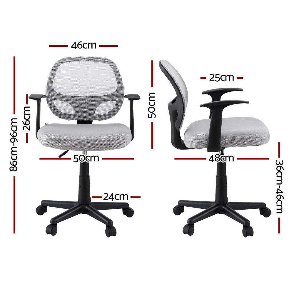 Artiss Mesh Office Chair Computer Gaming Desk Chairs Work Study Mid Back Grey Chez Guru
