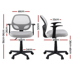 Artiss Mesh Office Chair Computer Gaming Desk Chairs Work Study Mid Back Grey Chez Guru