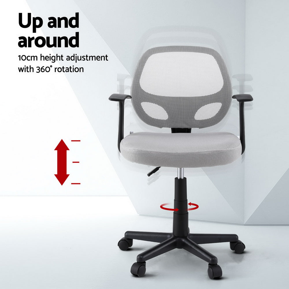 Artiss Mesh Office Chair Computer Gaming Desk Chairs Work Study Mid Back Grey Chez Guru