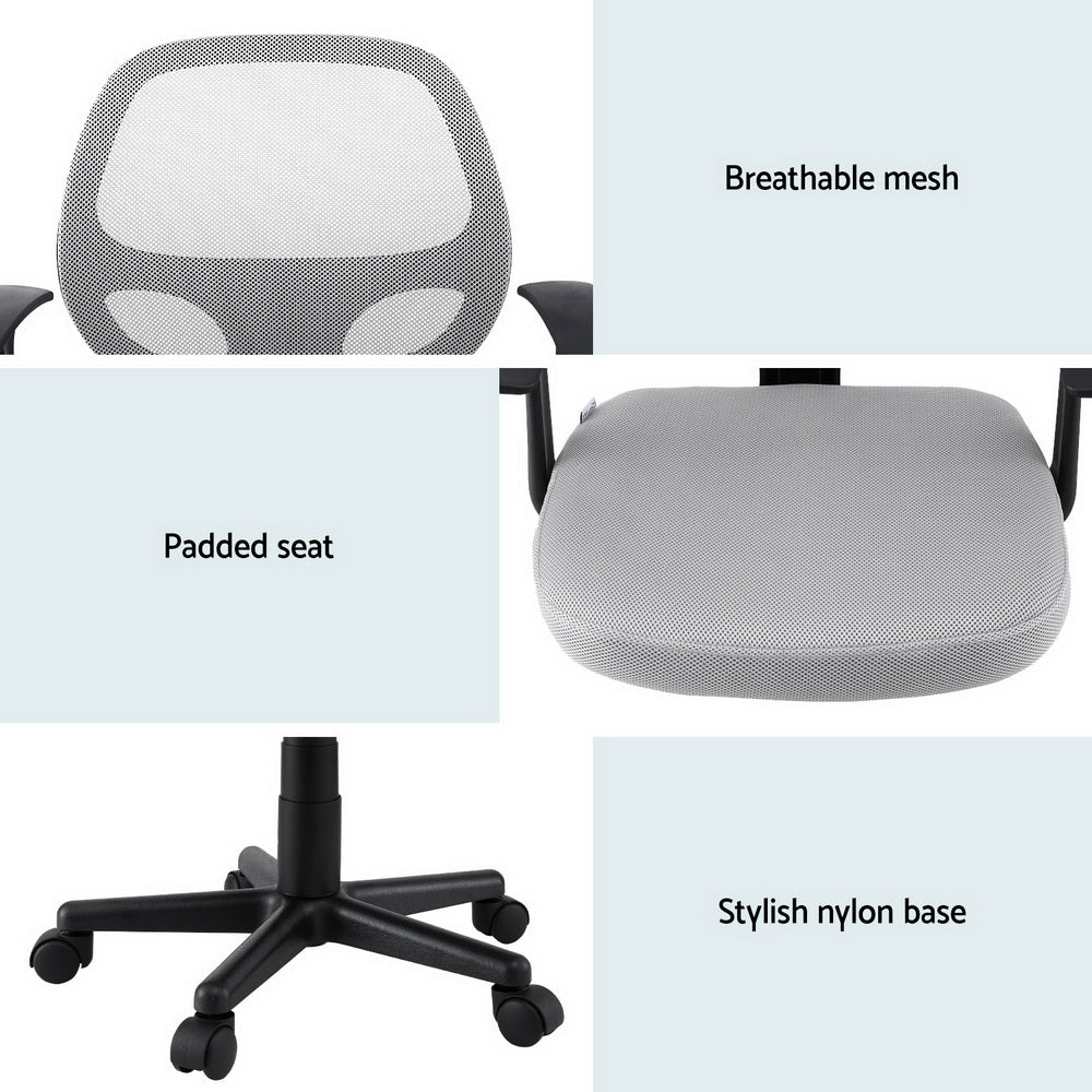 Artiss Mesh Office Chair Computer Gaming Desk Chairs Work Study Mid Back Grey Chez Guru