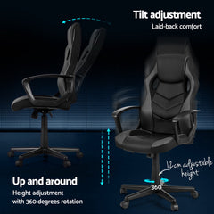Artiss Gaming Office Chair Computer Chairs Grey Chez Guru