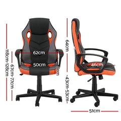 Artiss Gaming Office Chair Computer Executive Racing Chairs High Back Orange Chez Guru