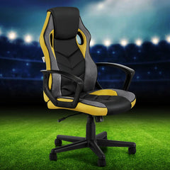 Artiss Gaming Office Chair Computer Executive Racing Chairs High Back Yellow Chez Guru