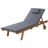 Gardeon Sun Lounge Wooden Lounger Outdoor Furniture Day Bed Wheels Patio Grey Chez Guru