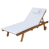 Gardeon Sun Lounge Wooden Lounger Outdoor Furniture Day Bed Wheels Patio White Chez Guru