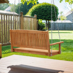 Gardeon Porch Swing Chair With Chain Outdoor Furniture Wooden Bench 2 Seater Chez Guru
