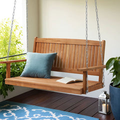 Gardeon Porch Swing Chair With Chain Outdoor Furniture Wooden Bench 2 Seater Chez Guru