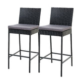 Gardeon 2-Piece Outdoor Bar Stools Dining Chair Bar Stools Rattan Furniture Chez Guru