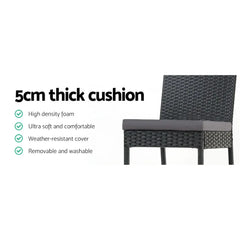 Gardeon 4-Piece Outdoor Bar Stools Dining Chair Bar Stools Rattan Furniture - Chez Guru